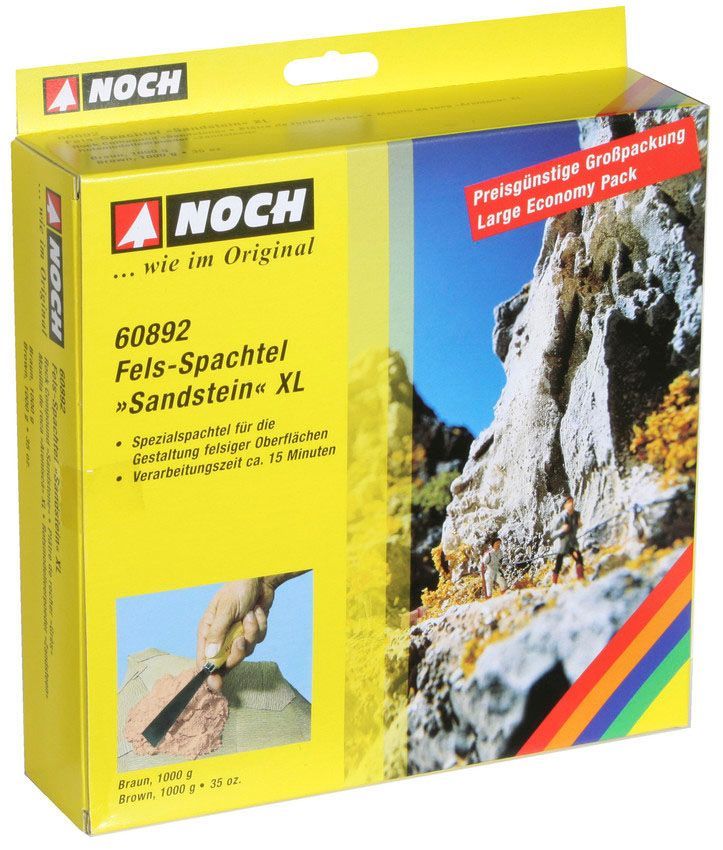 Noch 60892 - Fels-Spachtel XL Sandstein braun, 1.000 g G/1/0/H0/H0m/H0e/TT/N/Z