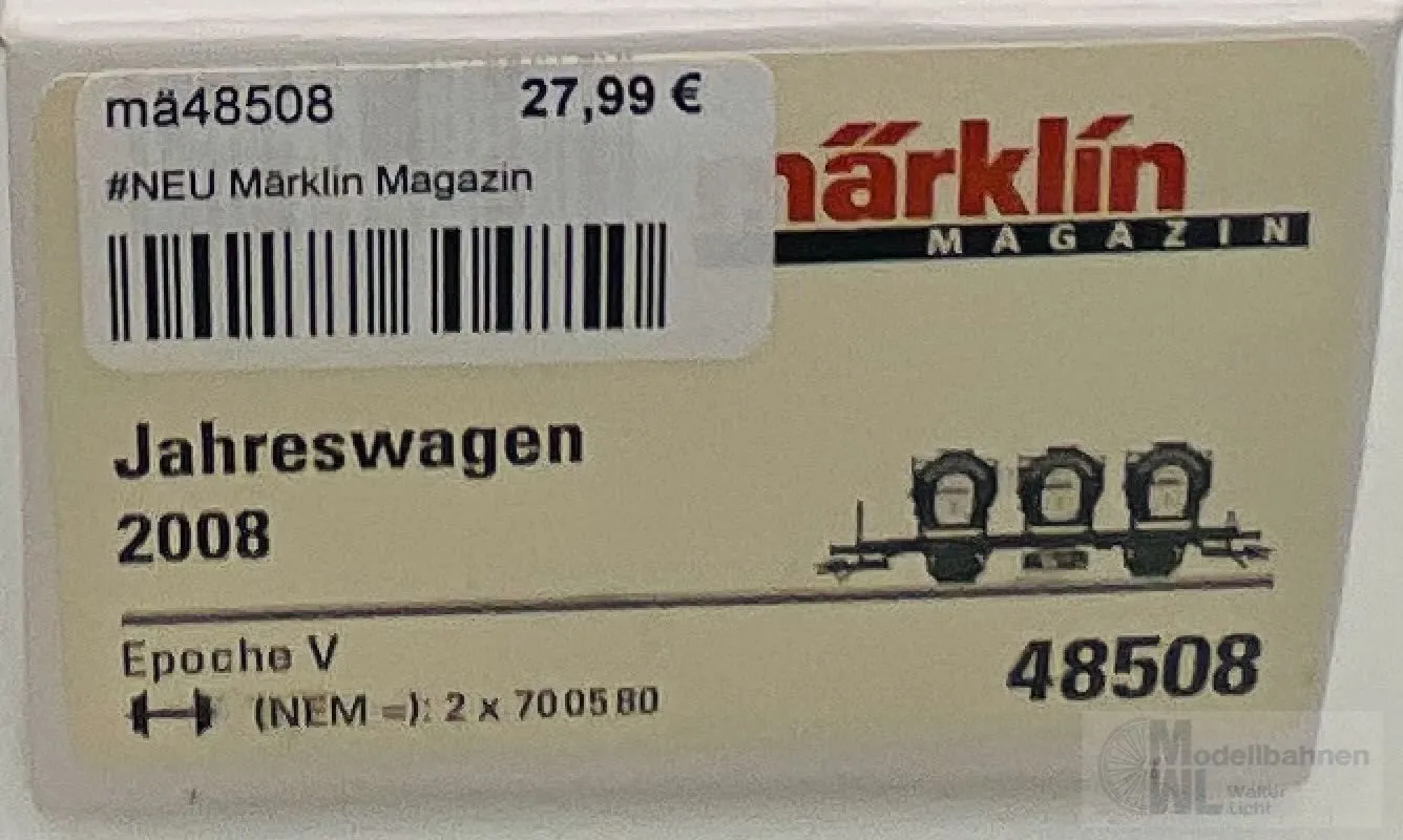 Märklin 48508 - MÄRKLIN - Marklin Magazin Jahreswagen 2008 H0/WS