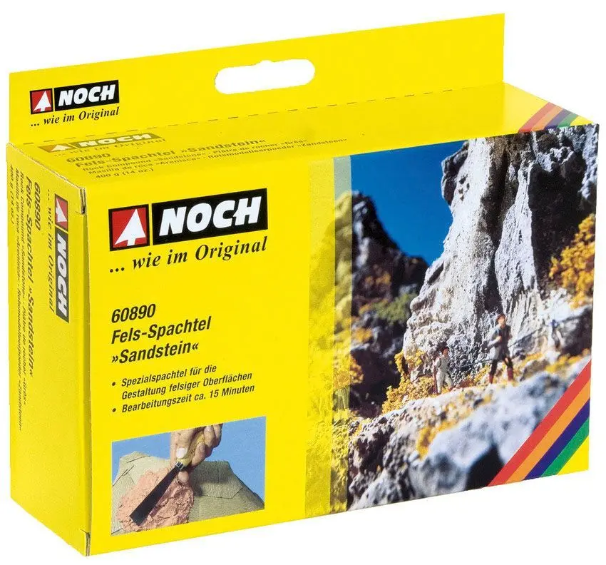 Noch 60890 - Fels-Spachtel Sandstein braun, 400 g G/1/0/H0/H0m/H0e/TT/N/Z