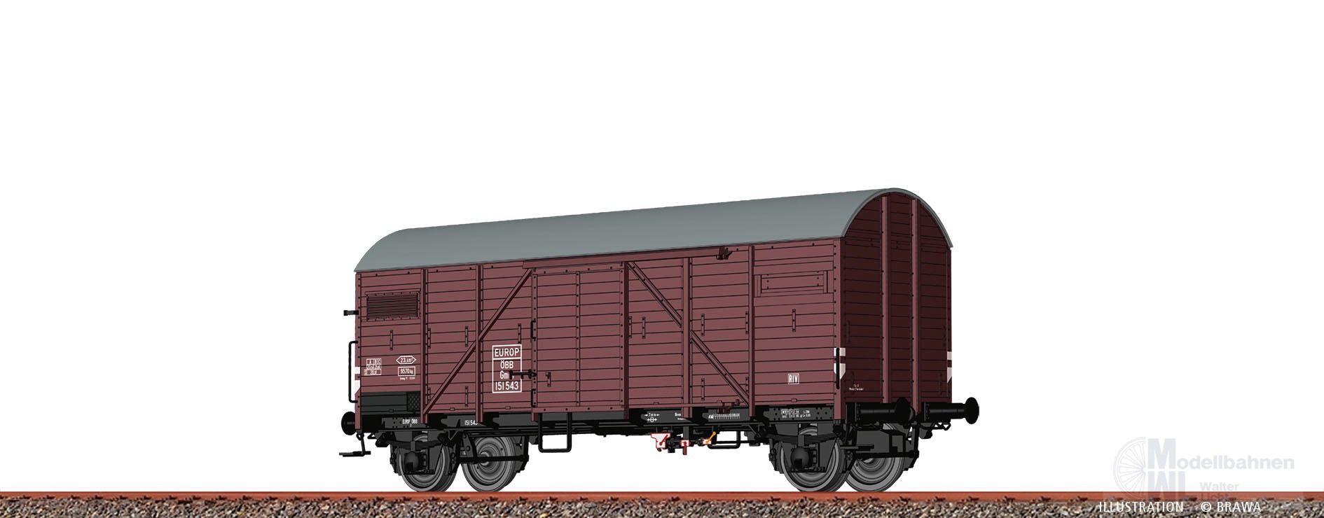 Brawa 50727 - Güterwagen ged. ÖBB Ep.III Gmds EUROP H0/GL