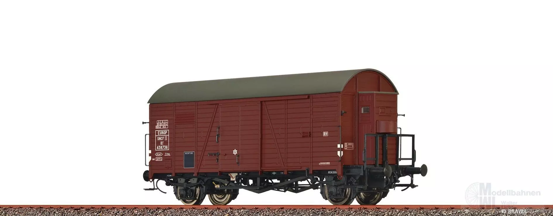 Brawa 50750 - Güterwagen ged. SNCF Ep.III Kf 438736 H0/GL