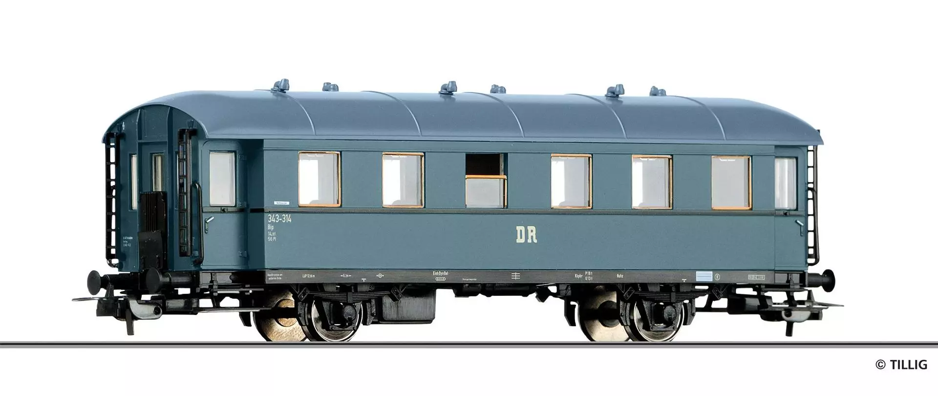 Tillig 74973 - Personenwagen DR Ep.III 2.Kl. Bip H0/GL