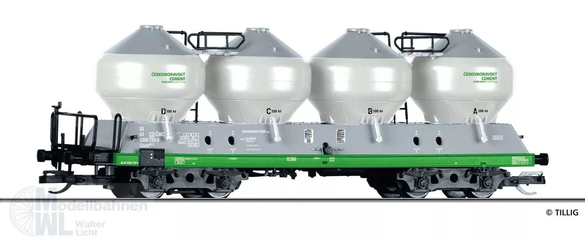Tillig 15862 - Staubsilowagen Ceskomoravský Cement a.s. TT 1:120