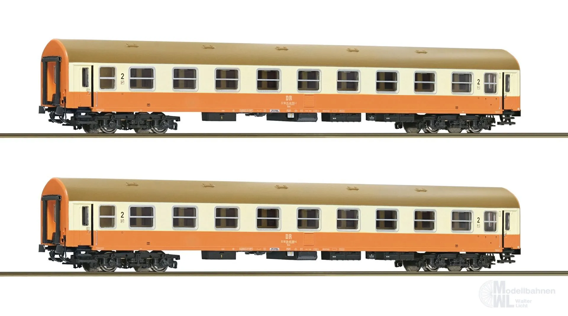 Roco 6280017 - Personenwagen Set DR Ep.IV Y/B 2.tlg. 2.Betr.Nr. TT 1:120
