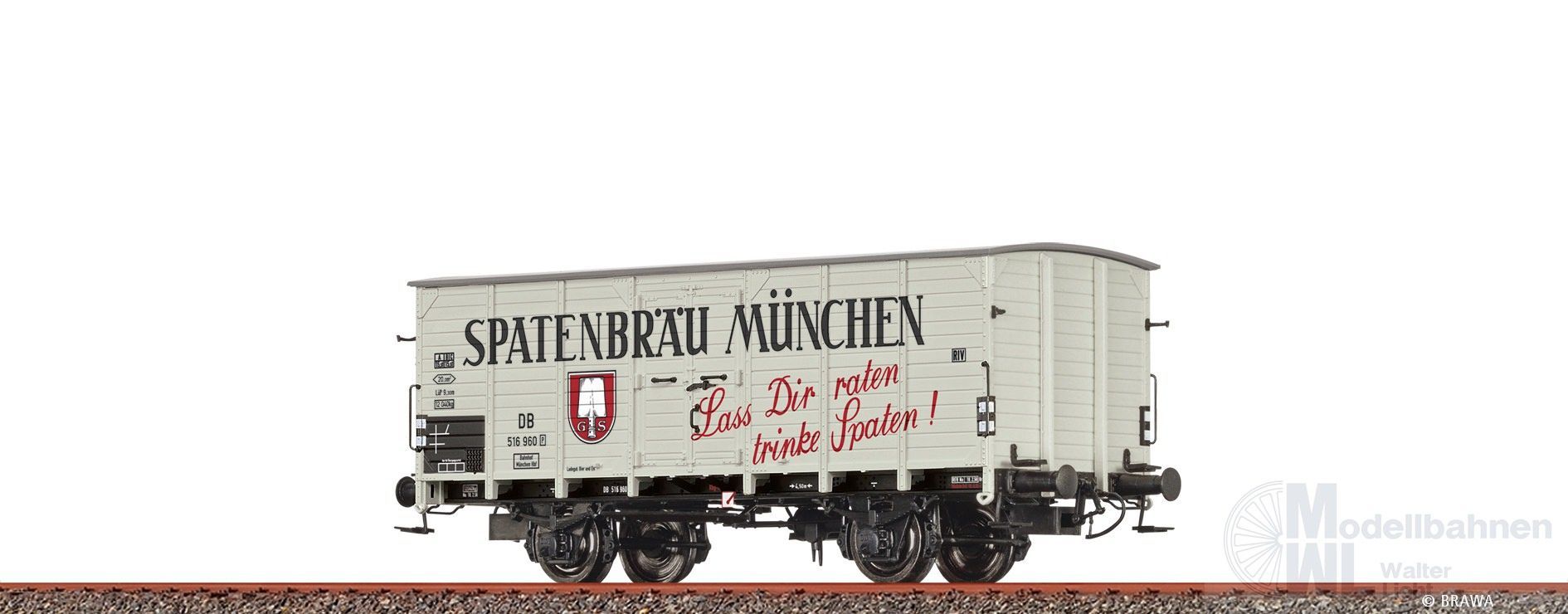 Brawa 50987 - Güterwagen ged. DB Ep.III Spatenbräu München G10 H0/GL