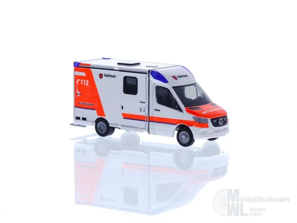 Rietze 76147 - Mercedes-Benz Strobel RTW ´18 Malteser Simmerath H0 1:87