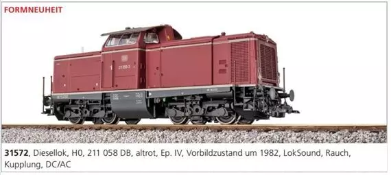 ESU 31572 - Diesellok BR 211 058 DB Ep.IV altrot H0/GL/WS