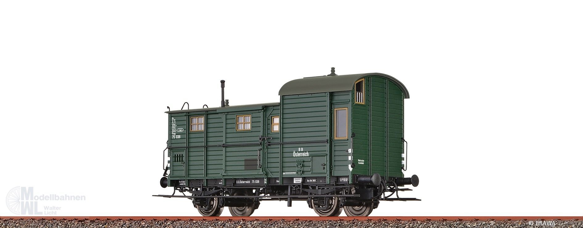 Brawa 48372 - Güterzuggepäckwagen BBÖ Ep.III 75 038 H0/GL