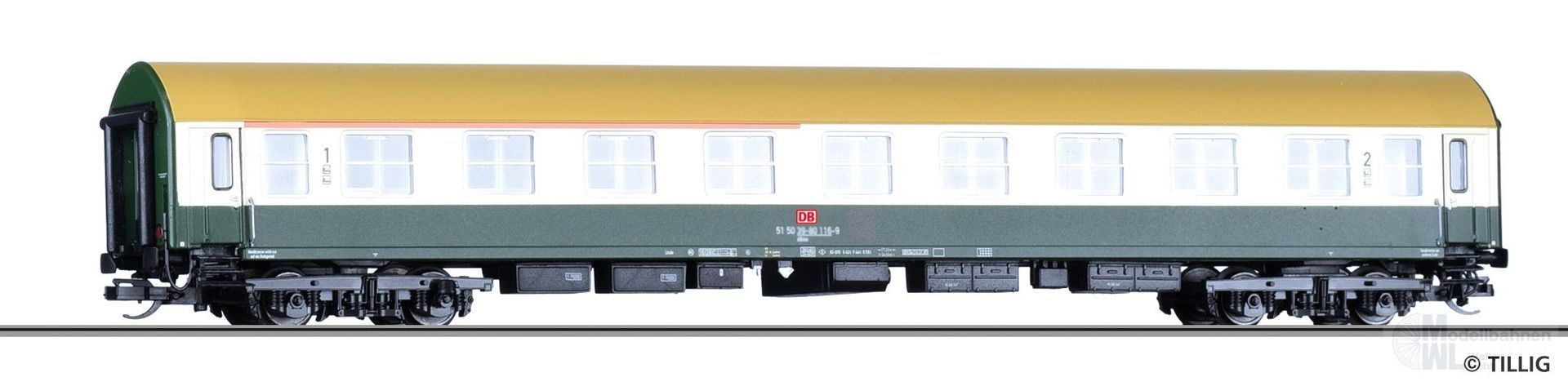Tillig 16421 - Personenwagen DB Ep.V 1/2 Kl. AB 512.1 Typ Y/B 70 TT 1:120