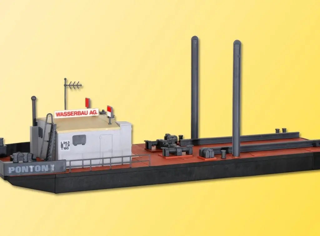 Kibri 39156 - Arbeitsponton mit MENCK Bagger M154 LC mit Schürfkübel H0 1:87