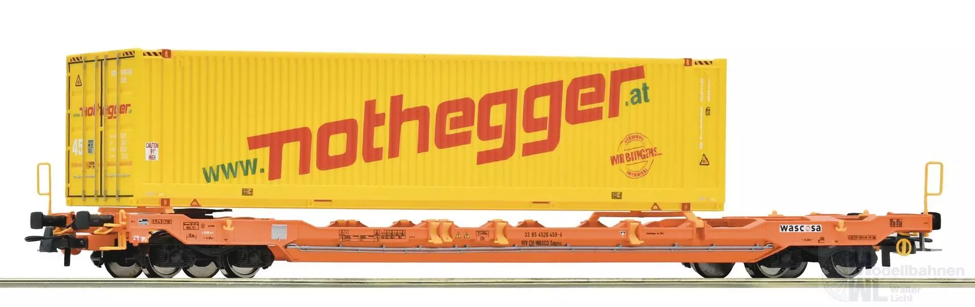 Roco 6600178 - Taschenwagen WASCOSA Ep.VI Container Nothegger H0/GL