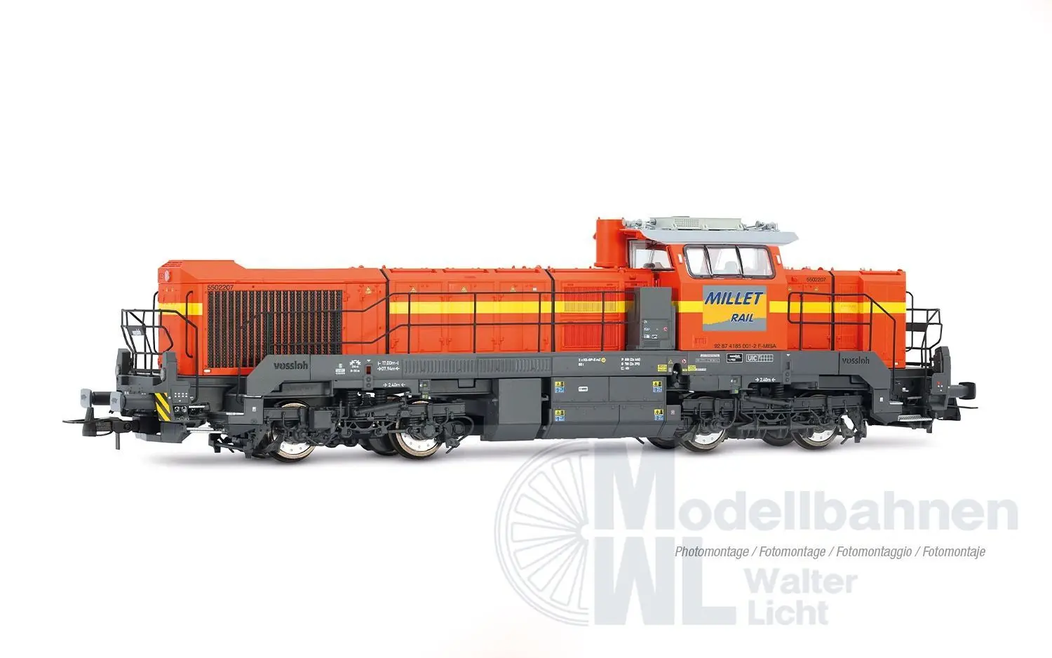 Jouef 2472S - Diesellok Vossloh DE 18 Millet Rail Ep.VI orange H0/GL Sound