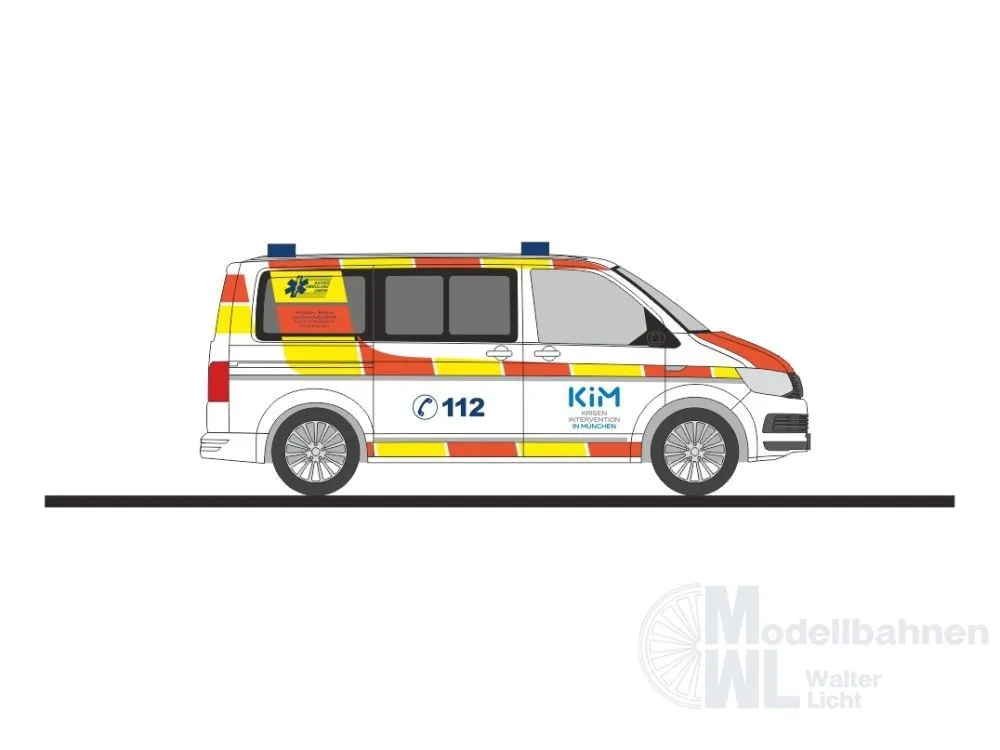 Rietze 53949 - Volkswagen T6 Aicher Ambulanz Krisenintervention München H0 1:87
