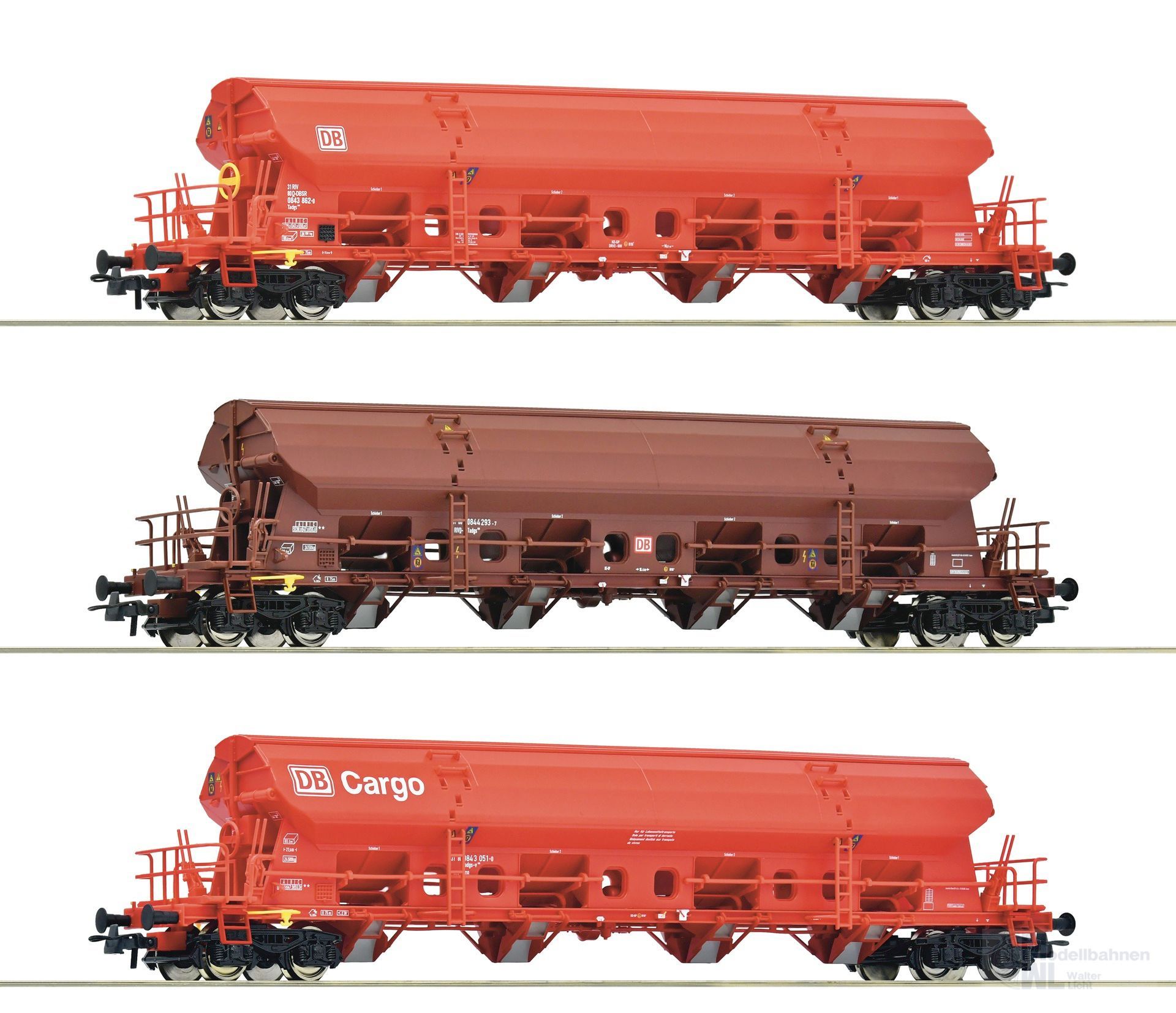 Roco 6600153 - Schwenkdachwagen Set DB Ep.VI 3.tlg. Tadgs 959 H0/GL