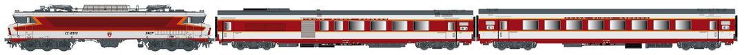 LS Models  - Personenzug, 3-tlg., CC6500 + 2x GC Wagen SNCF, EP.IV, Capit