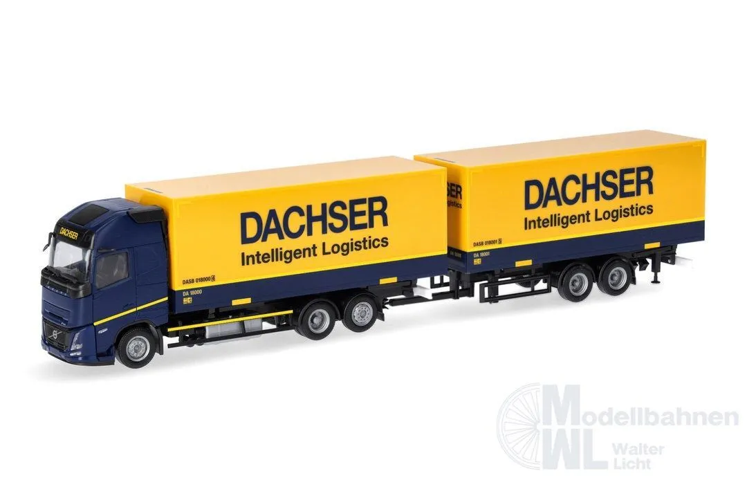 Herpa 320733 - Volvo FH Aero GL XL Wechselkoffertandem-Hängerzug 7,82m Dachser H0 1:87