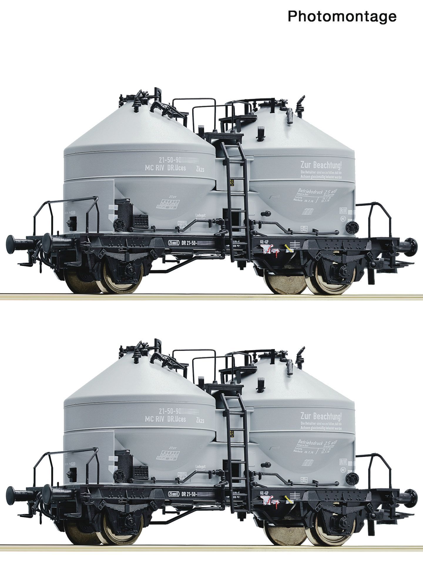 Roco 6600467 - 2er Set Zementsilowagen DR