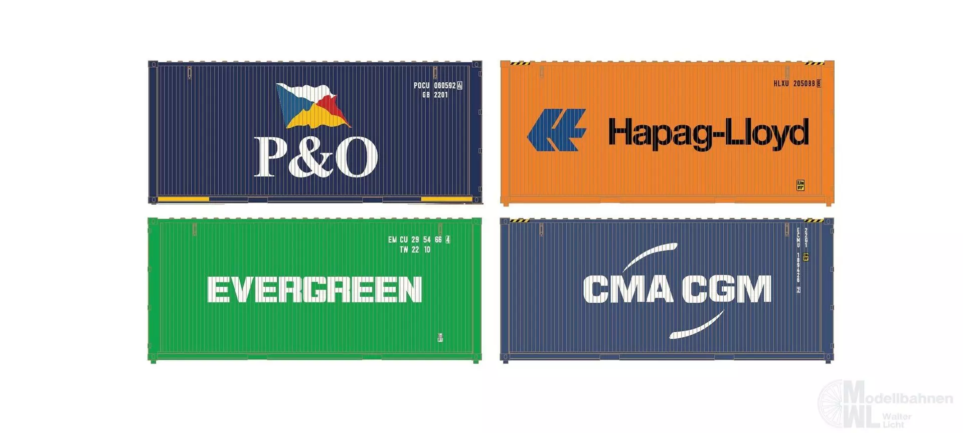 Hobbytrain 9016 - Container Set 4er Set 20' N 1:160