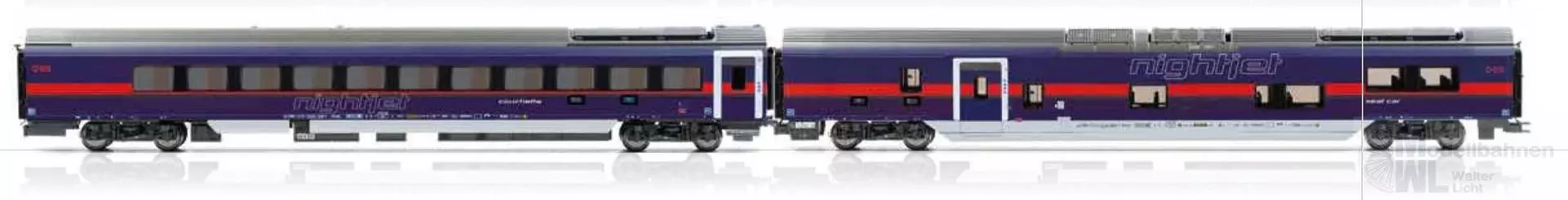 Jägerndorfer Modellbahn 72450 - Nachtzugwagen Set DANI ÖBB Nightjet Ep.VI 2.tlg. H0/GL HighEnd