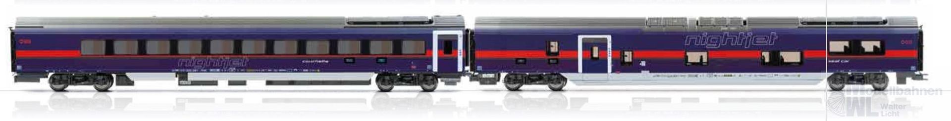 Jägerndorfer Modellbahn 72450 - Nachtzugwagen Set DANI ÖBB Nightjet Ep.VI 2.tlg. H0/GL HighEnd