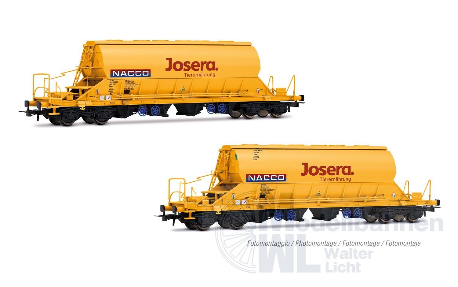 Rivarossi 6546 - Schwenkdachwagen Set NACCO Ep.VI 2.tlg. H0/GL