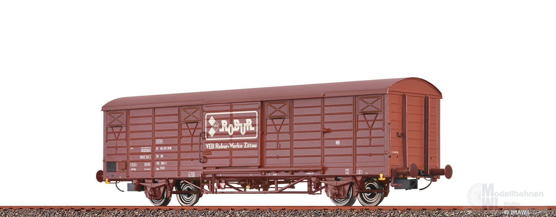 Brawa 49932 - Güterwagen ged. DR Ep.IV Gbs1500 Robur H0/GL