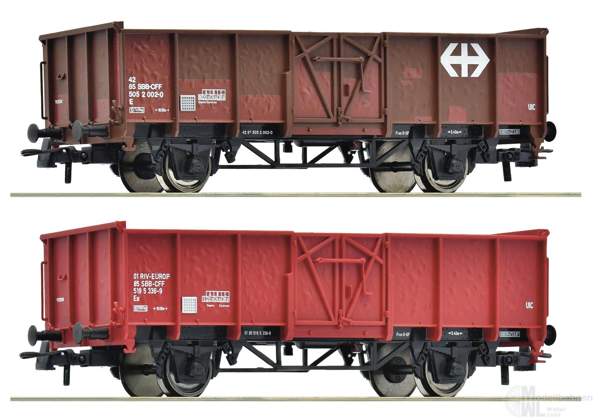 Roco 77034 - Güterwagen Set SBB Ep.IV/V 2.tlg. H0/GL