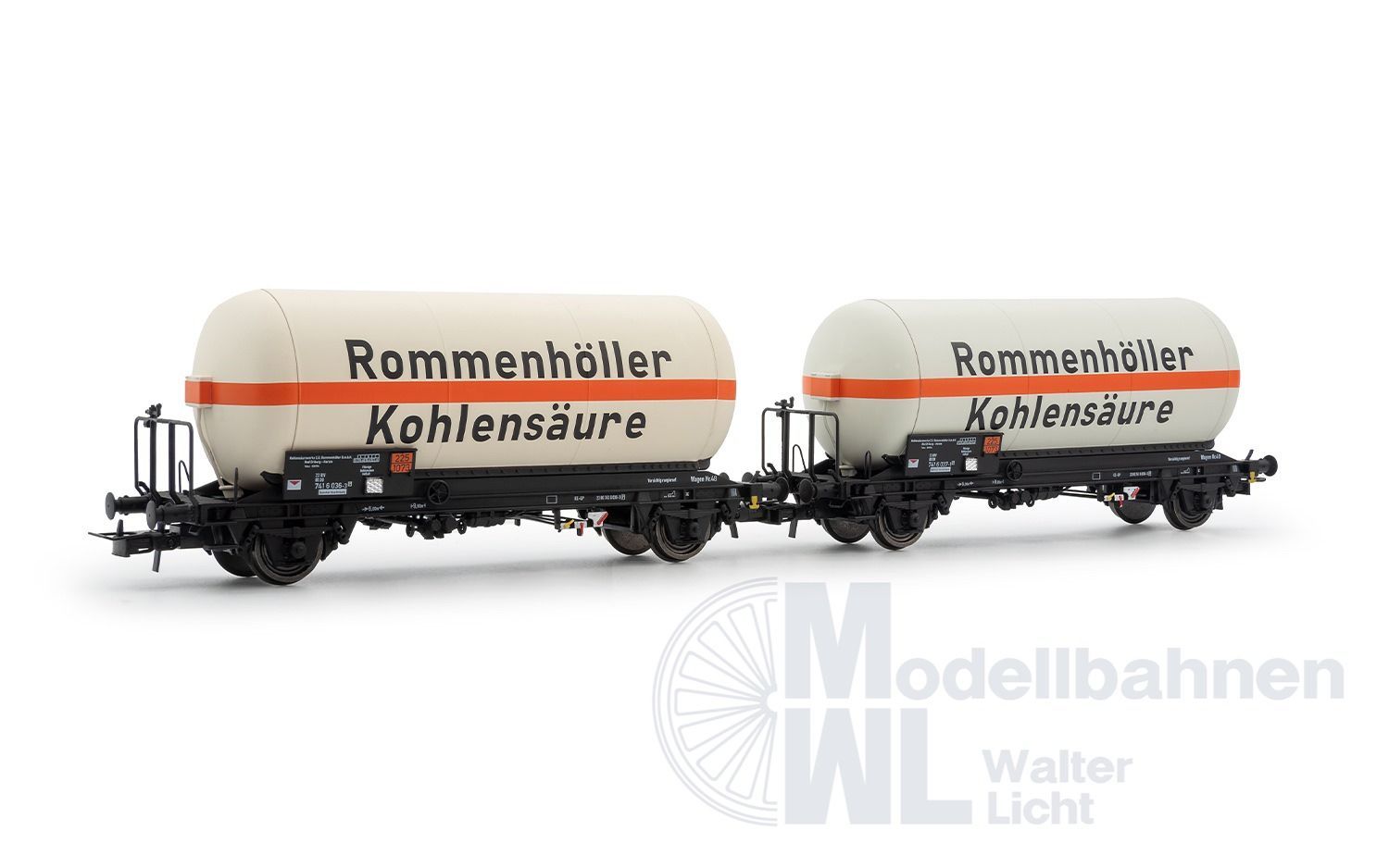Rivarossi 6644 - Gaskesselwagen DB Ep.IV 2.tlg. Rommenhöller Kohlensäure H0/GL