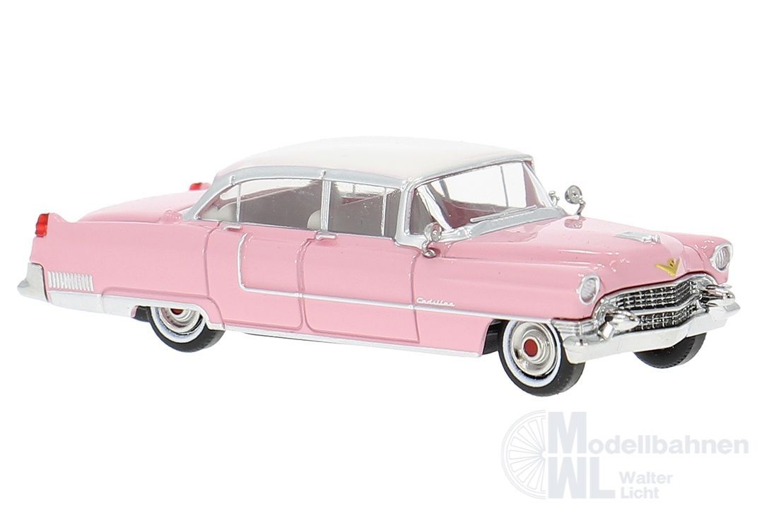 Brekina 18350 - Cadillac Fleetwood 1955 pink/weiß H0 1:87