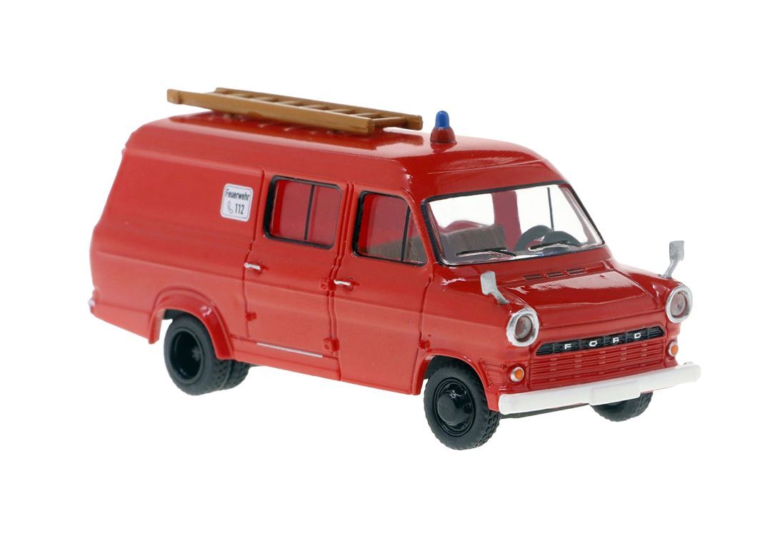 Brekina 34161 - Ford Transit Mk.1Feuerwehr rot/weiß H0 1:87