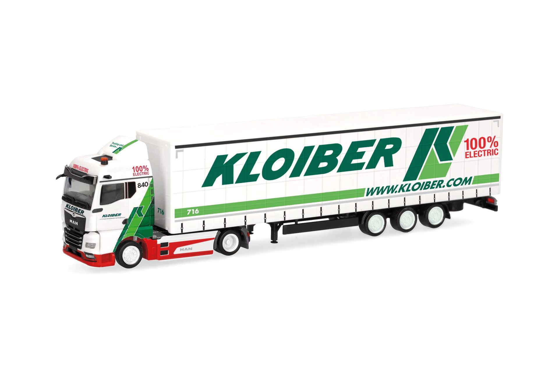 Herpa 321365 - MAN eTGX GM Jumboplanen-Sattelzug Kloiber H0 1:87