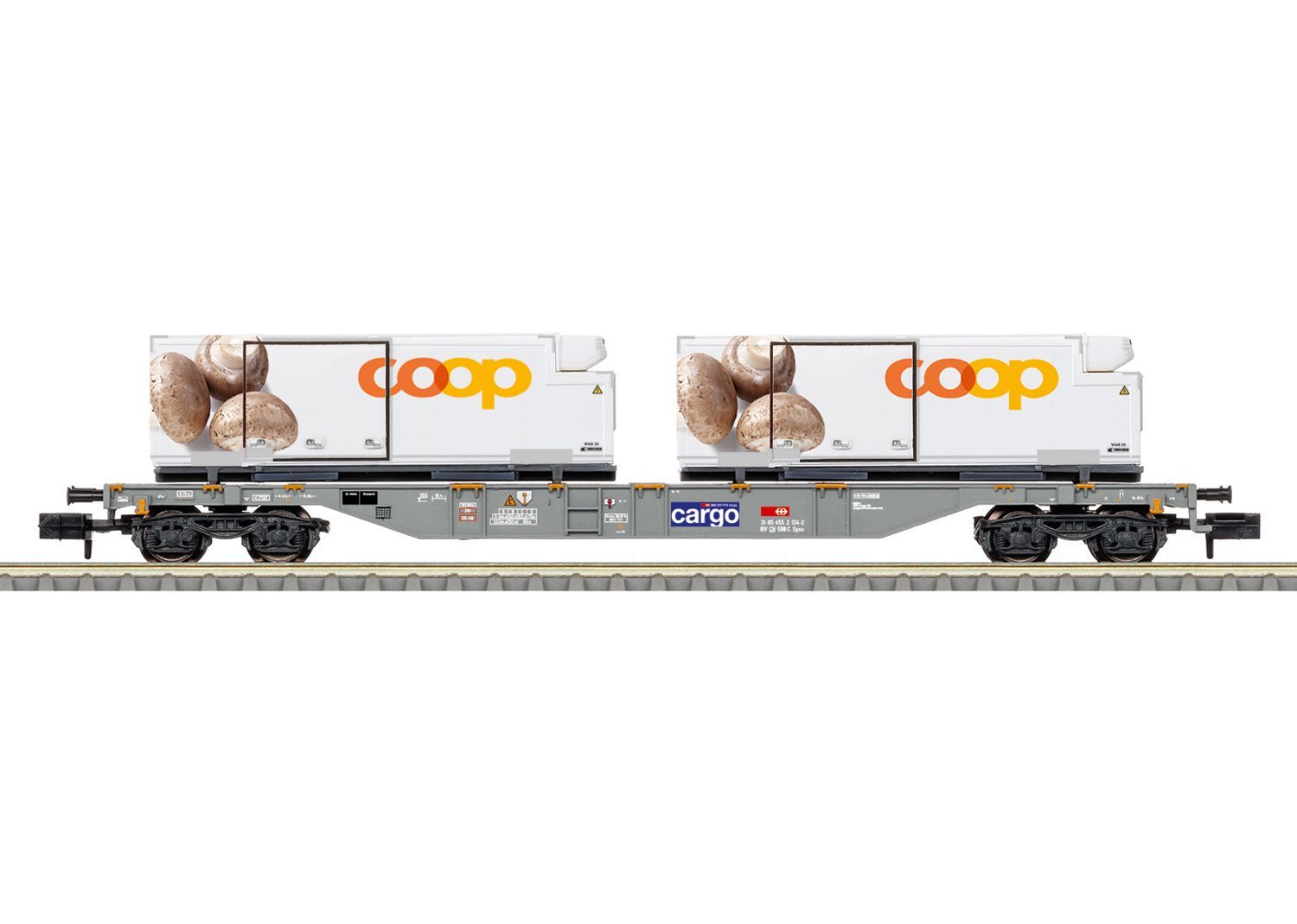 Trix 15496 - Containertragwagen SBB Ep.VI Coop Container N 1:160