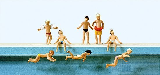 Preiser 10307 - Kinder im Schwimmbad H0 1:87