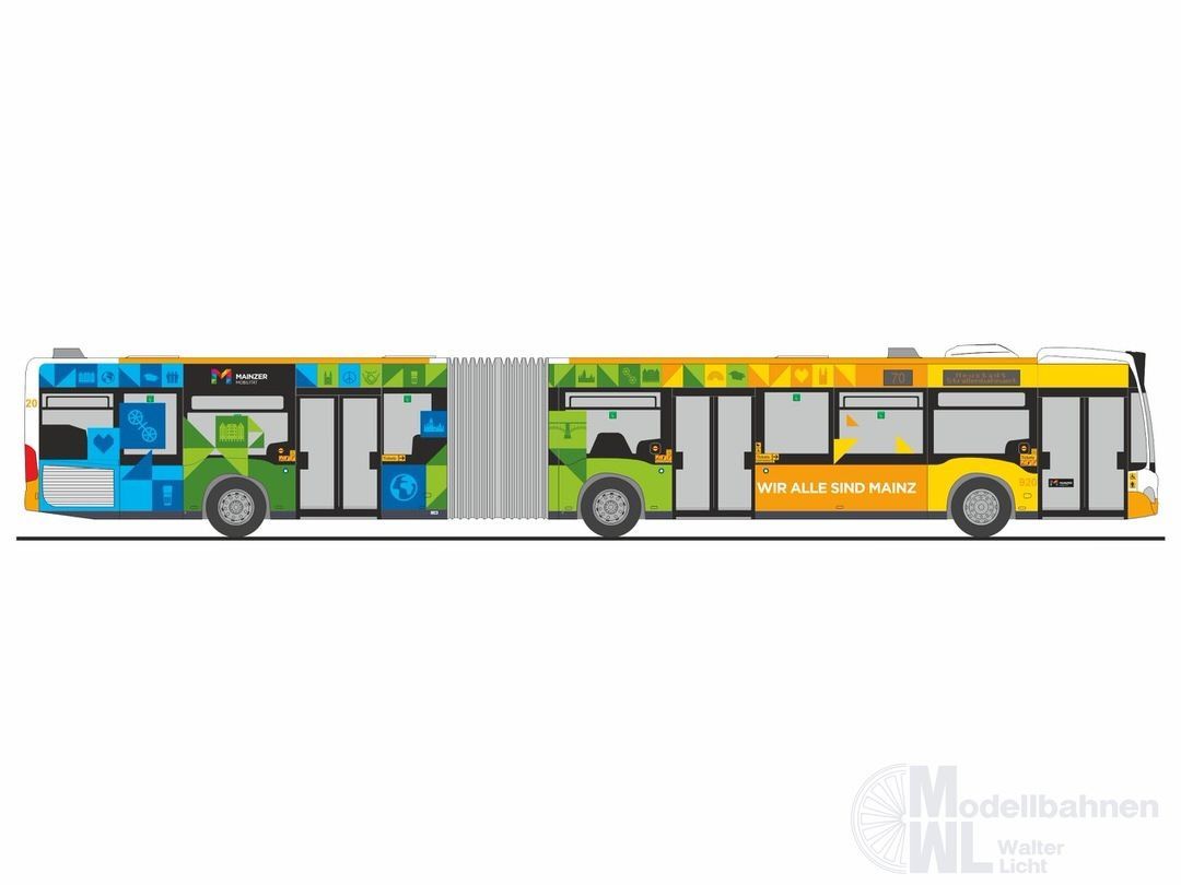 Rietze 68836 - Mercedes-Benz Citaro G ´12 MVG Mainz - Mainz ist bunt H0 1:87 Rietze 68836 - Mercedes-Benz Citaro G ´12 MVG Mainz - Mainz ist bunt H0 1:87