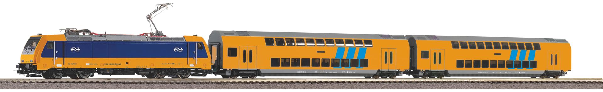 Piko 97939 - S-Set E-Lok Personenzug mit 2 Doppelstocksitzwagen NS A-Gleis & B V
