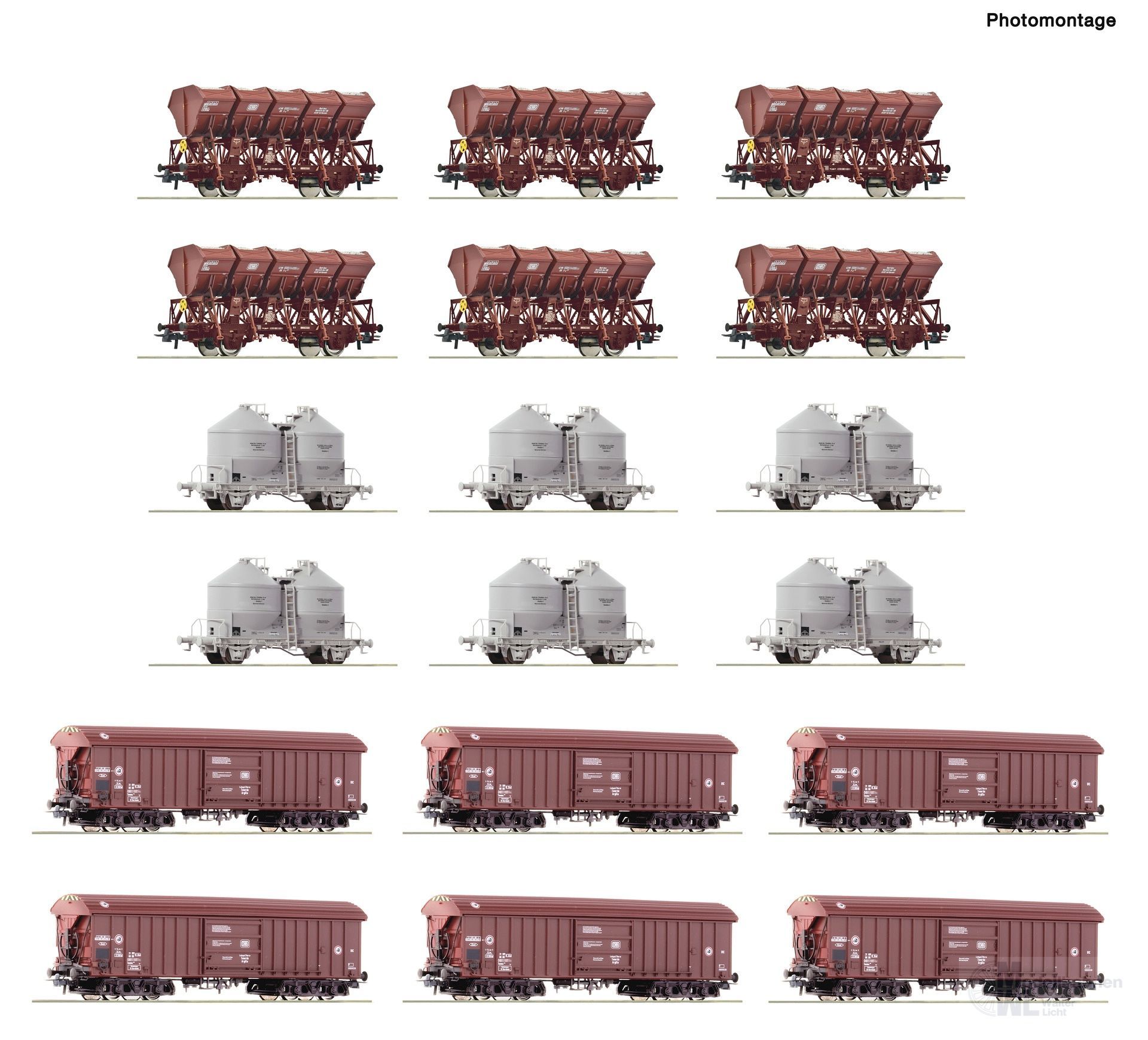 Roco 6600330 - Güterwagen Set DB Ep.IV Rangierbahnhof 18.tlg. H0/GL