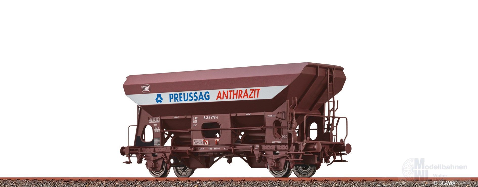 Brawa 49548 - Selbstentladewagen DB Ep.V Fcs092 Preussag H0/GL Brawa 49548 - Selbstentladewagen DB Ep.V Fcs092 Preussag H0/GL