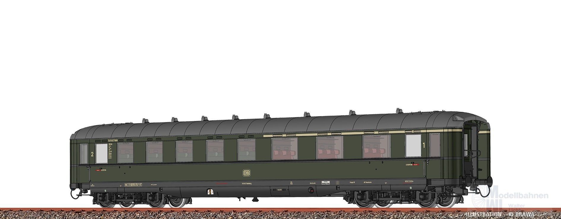 Brawa 51041 - Schürzenwagen DB Ep.III AB4üe 14 640 Hmb H0/GL BASIC