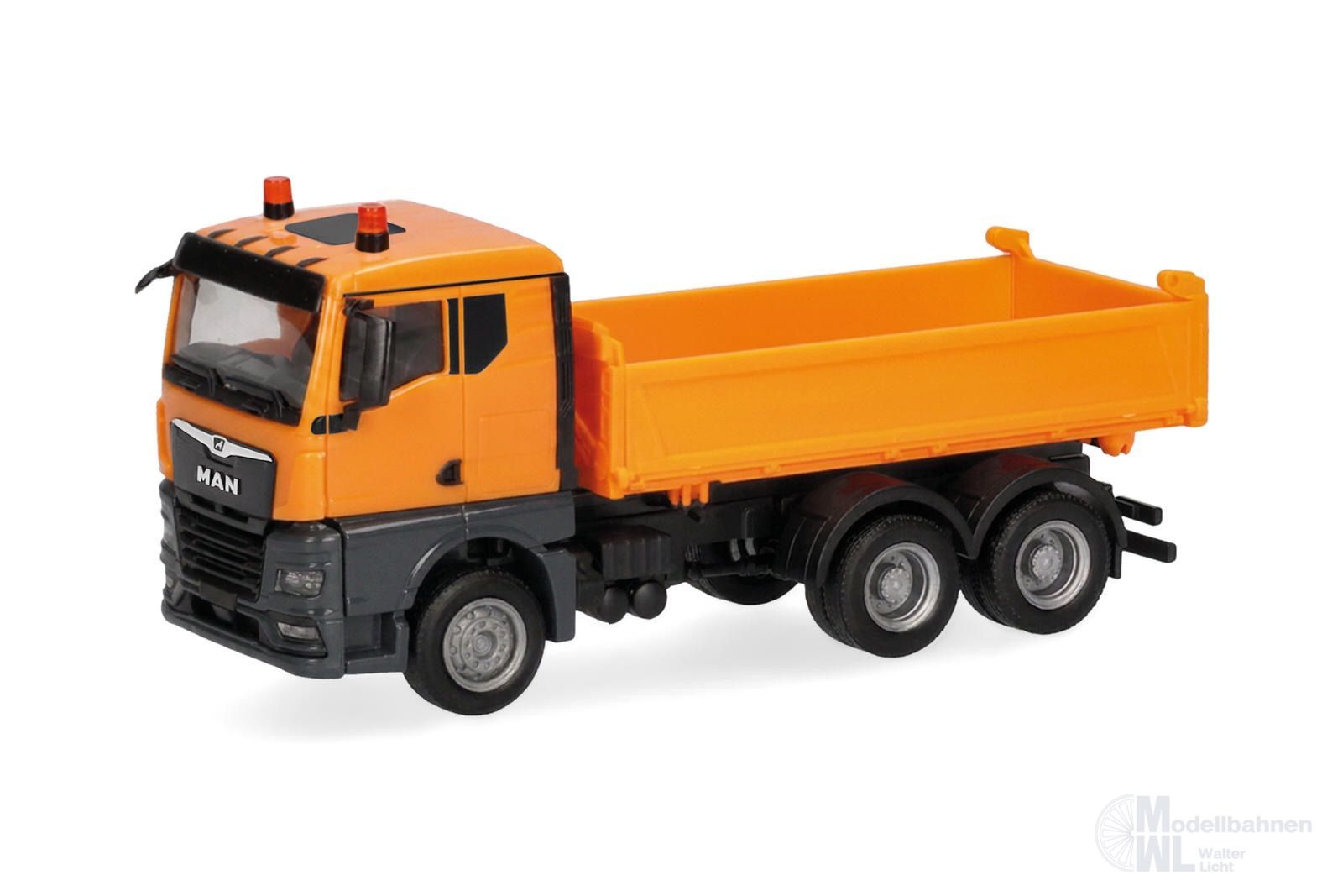 Herpa 322331 - MAN TGX GN Baukipper 3-achs kommunalorange H0 1:87