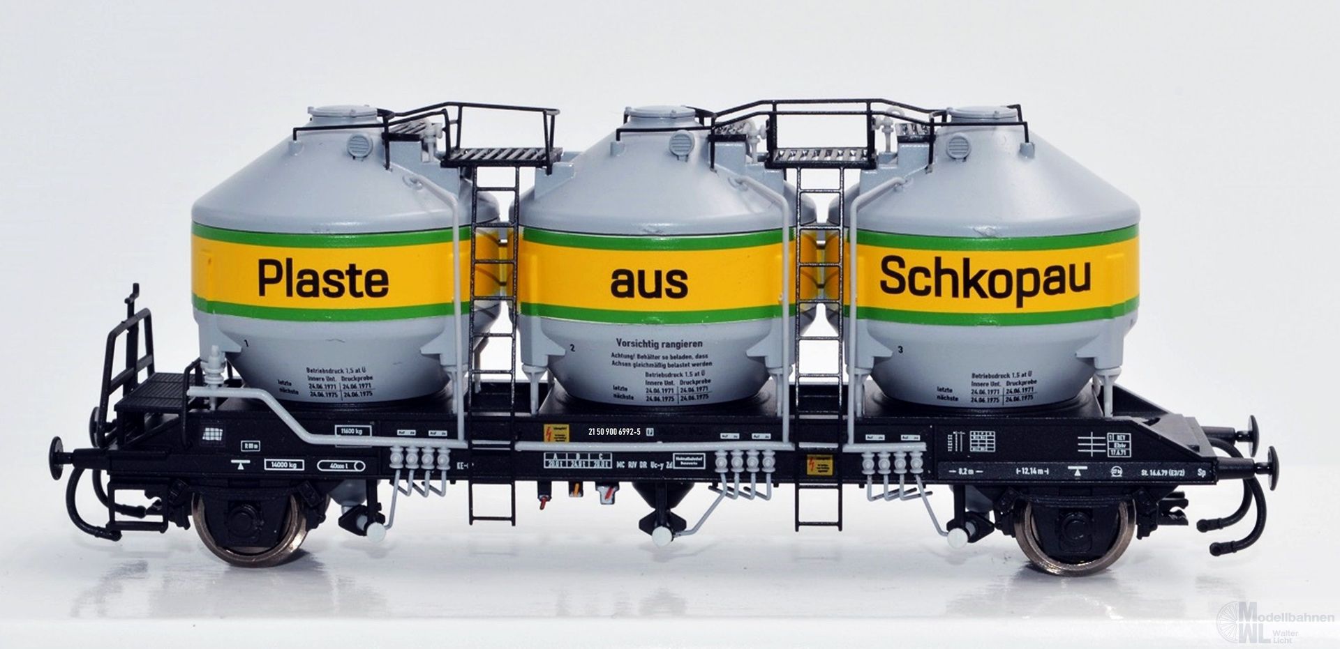 NPE NW22083 - Silowagen DR Ep.IV Uc-y Plaste aus Schkopau 3.Betriebsnummer H0/GL NPE NW22083 - Silowagen DR Ep.IV Uc-y Plaste aus Schkopau 3.Betriebsnummer H0/GL