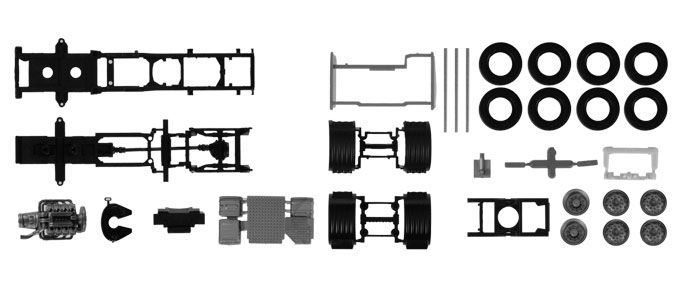 Herpa 84796 - Teileservice Fahrgestell Scania CS / CR 6x2 mit Chassisverkleidung 1:87