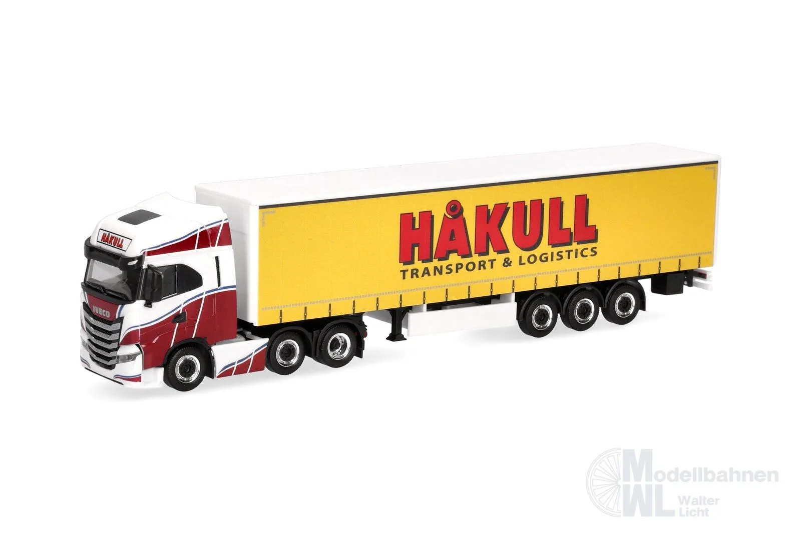 Herpa 320757 - Iveco S-Way Gardinenplanen-Sattelzug Hakull (N) H0 1:87