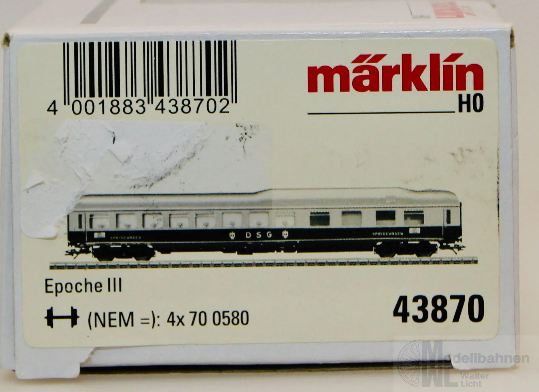 Märklin 43870 - MÄRKLIN - Speisewagen DB Ep.III Rheingold WR4um H0/WS