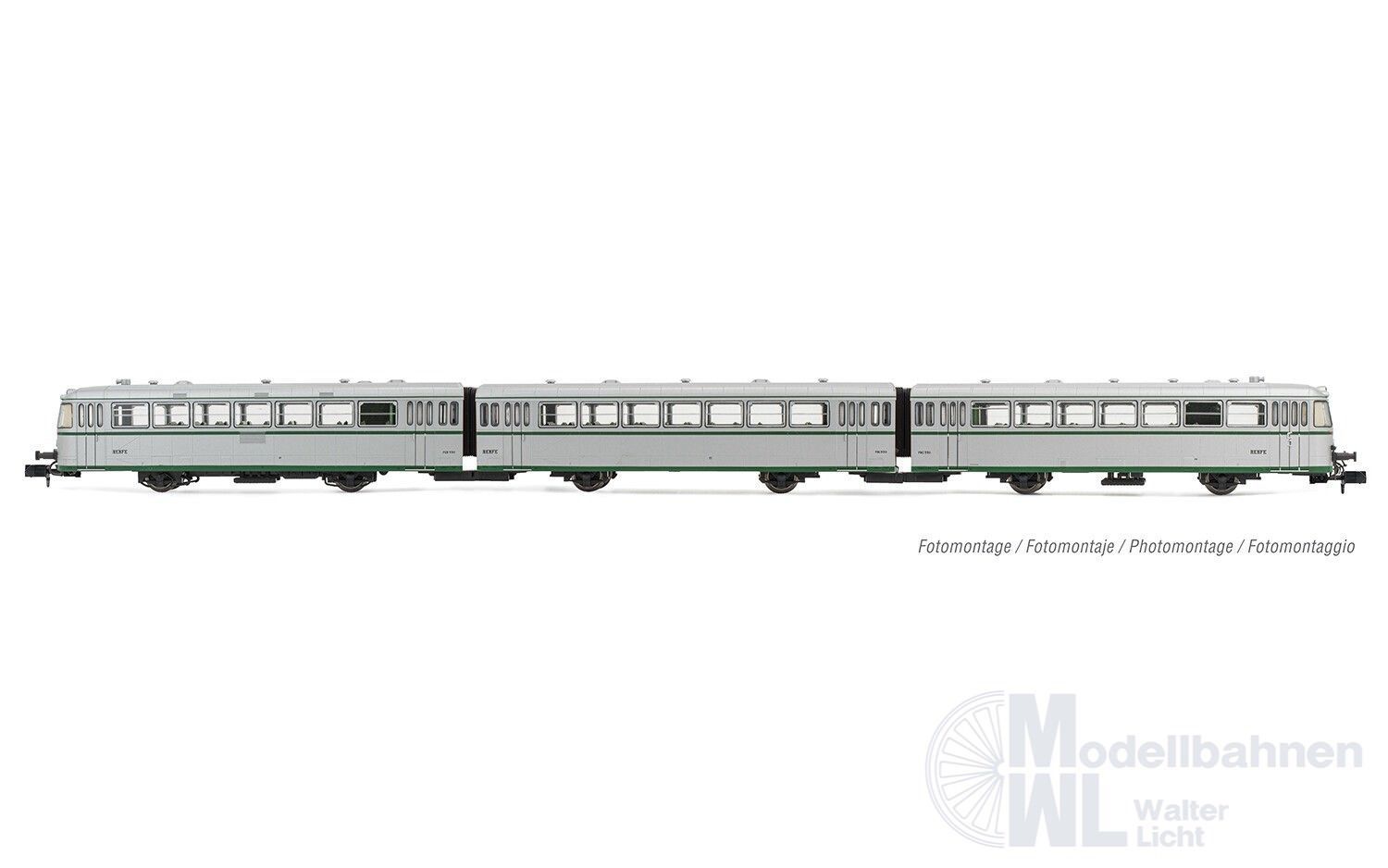 Arnold 2352 - Schienenbus Reihe 591.500 RENFE Ep.III 3.tlg. silber N 1:160