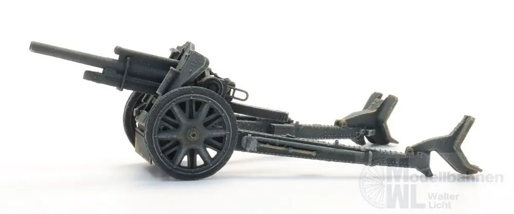 ARTITEC b.v. 6870744 - WM 10,5cm LeFH 18 grau in Stellung Fertigmodell H0 1:87
