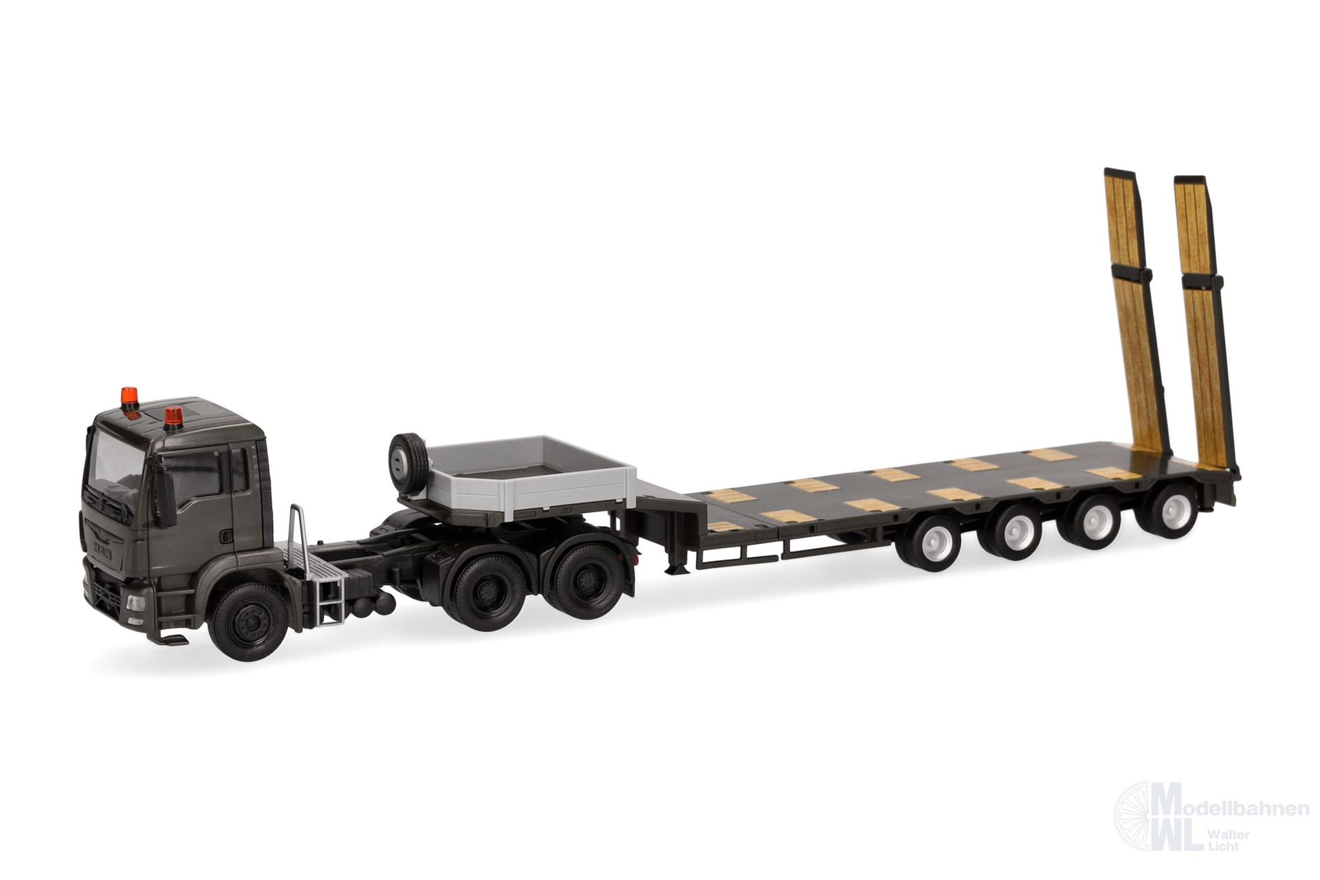 Herpa 747233 - MAN TGS L Zgm (6x6) mit Semitieflader Anhänger H0 1:87