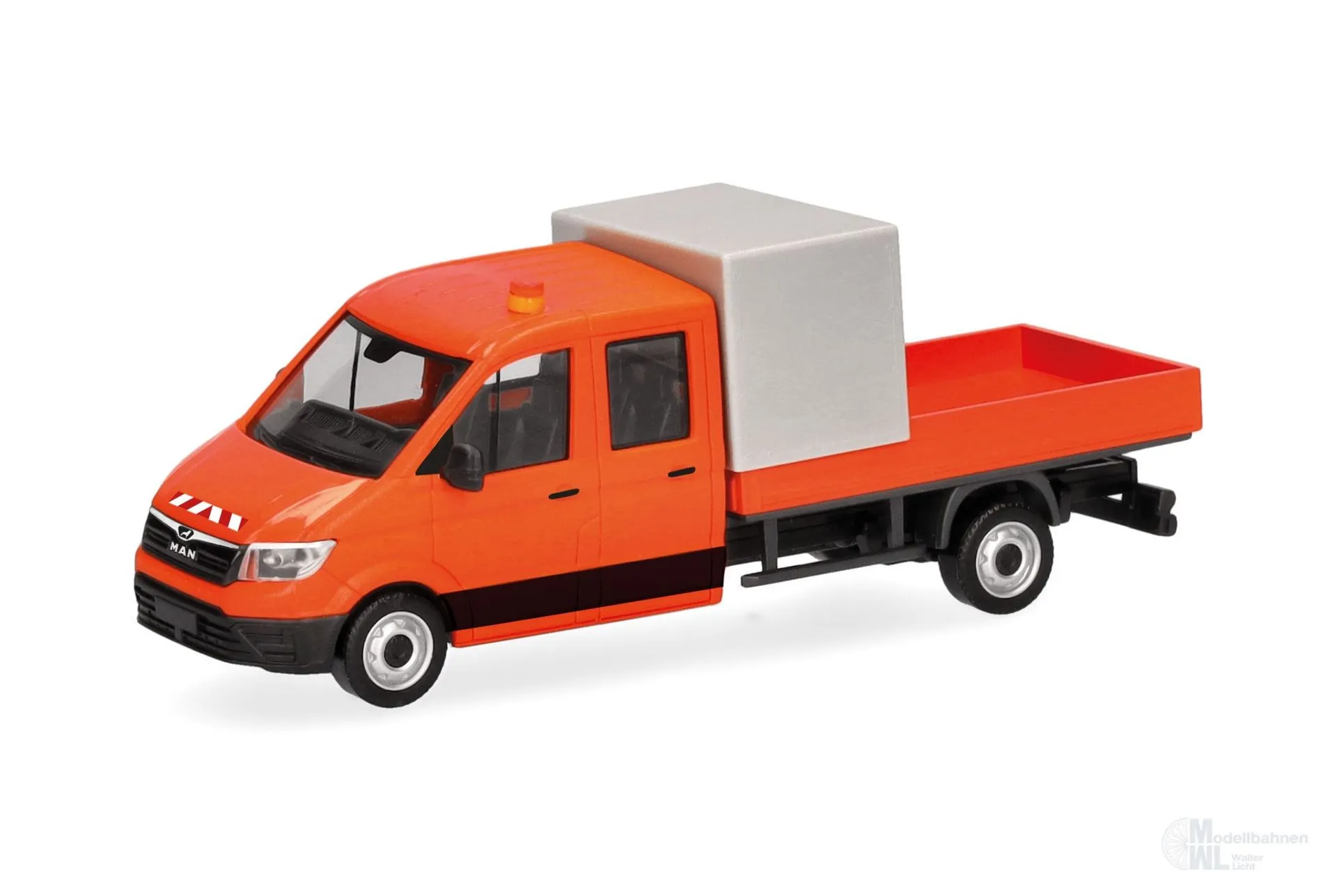 Herpa 099141 - MAN TGE DoKa mit Pritsche und Halbplane H0 1:87