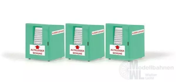 Rietze 70259 - Altkleidercontainer 3 Stück H0 1:87