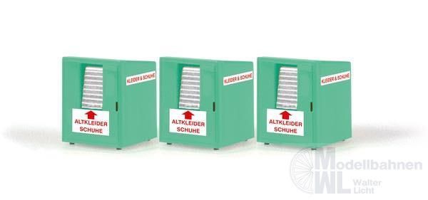 Rietze 70259 - Altkleidercontainer 3 Stück H0 1:87