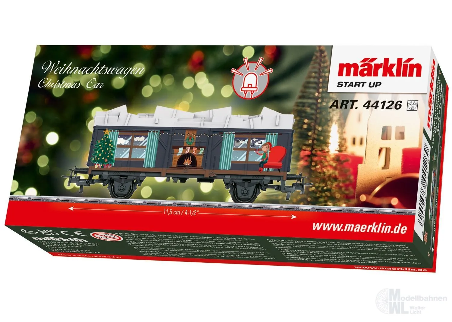 Märklin 44126 - Weihnachtswagen mit Lichtmodul Start up H0/WS